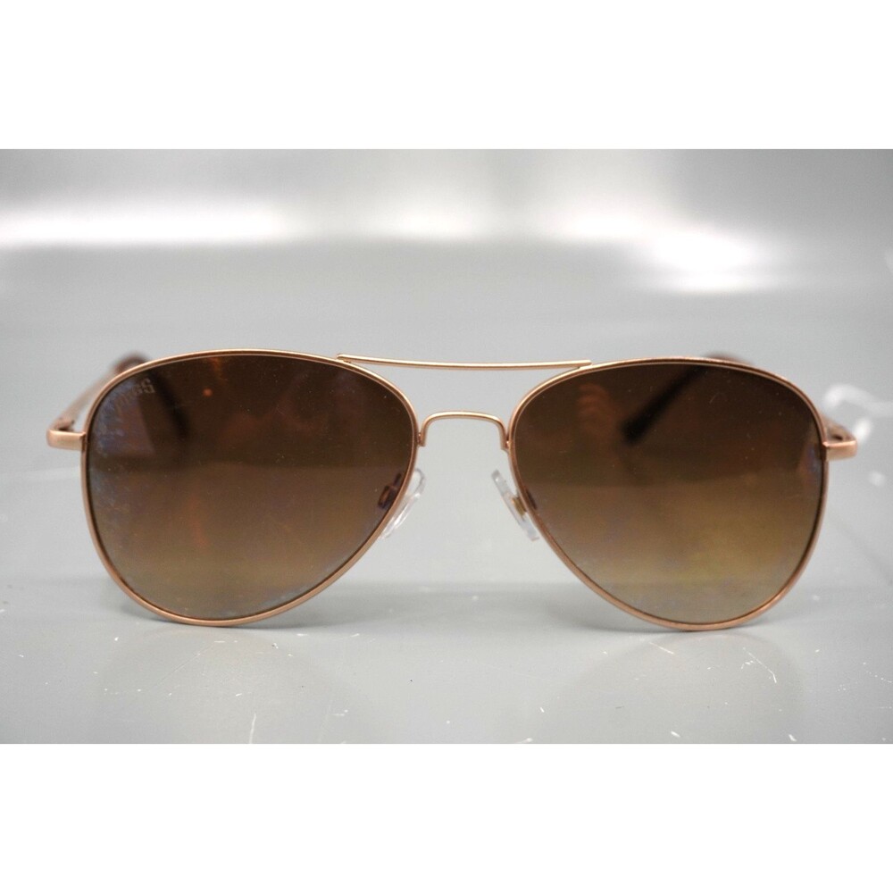 Pugs Unisex Aviator Sunglasses Rose Gold Frame Amber Mirrored Lens Style M10